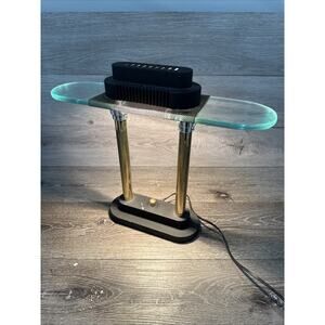 Vintage Robert Sonneman Halogen Desk Bankers Lamp George Kovacs 18x15x4.5”